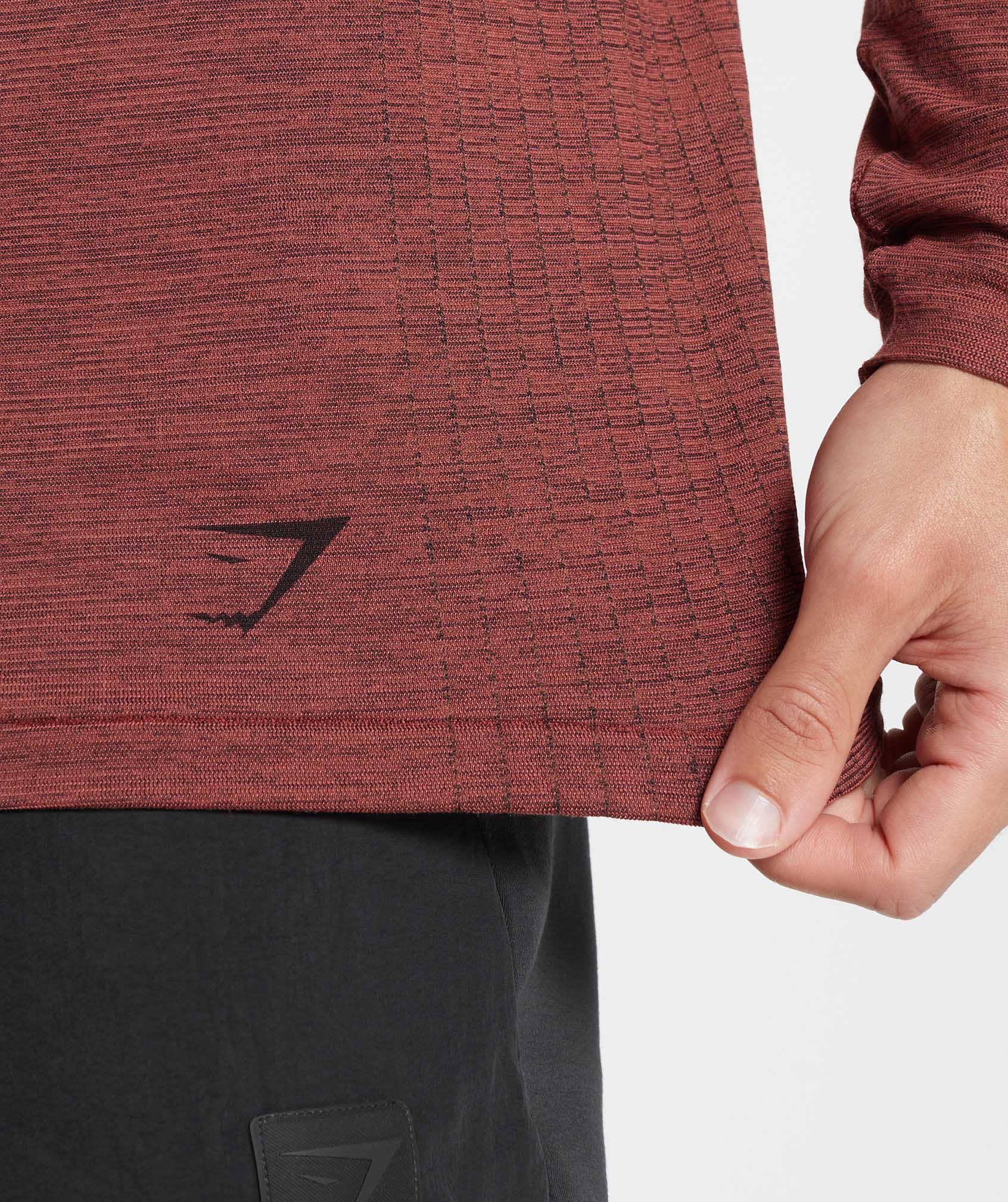 gymshark-retake-seamless-long-sleeve-t-shirt-rose-brown-black-marl-aw22