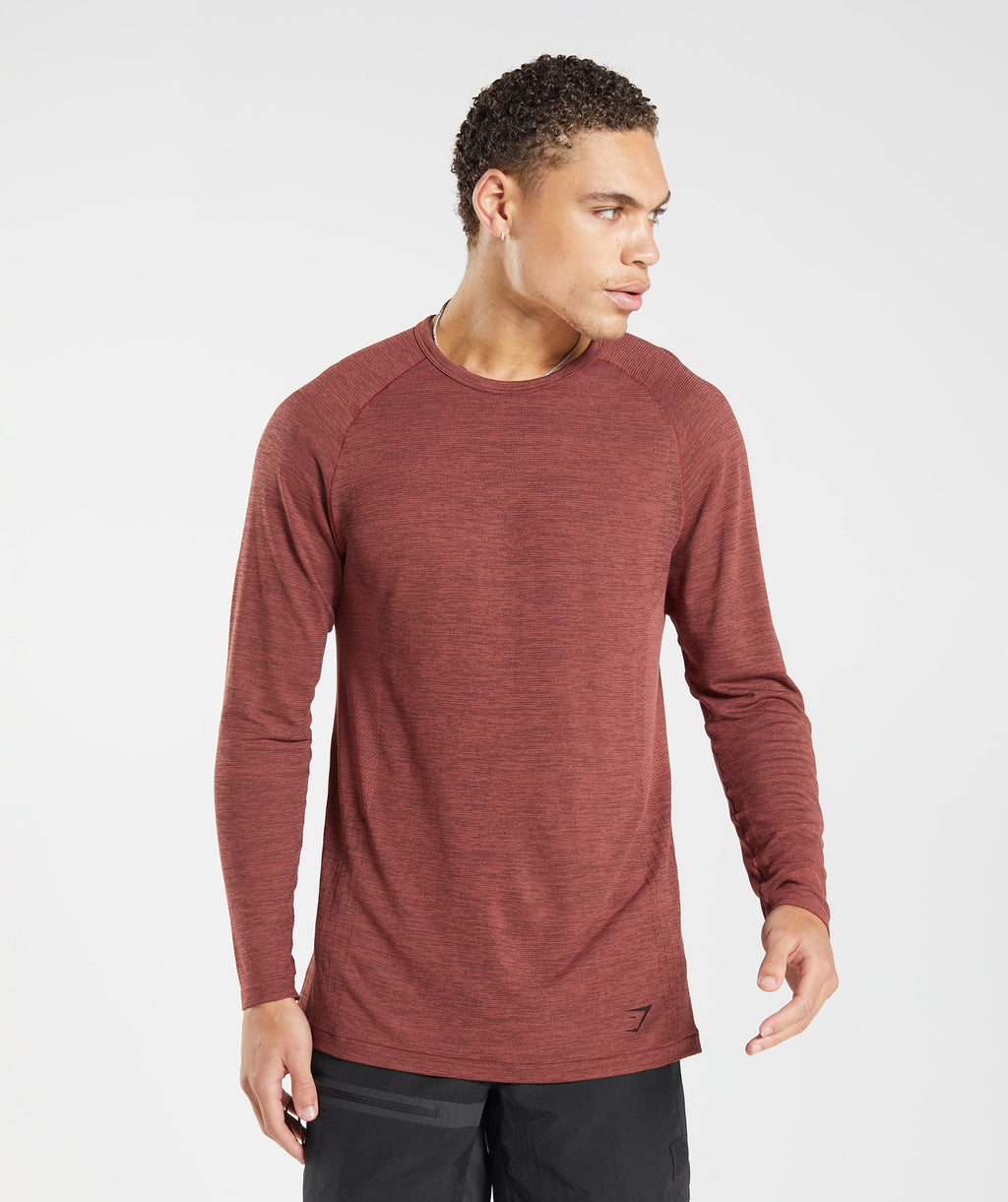 gymshark-retake-seamless-long-sleeve-t-shirt-rose-brown-black-marl-aw22