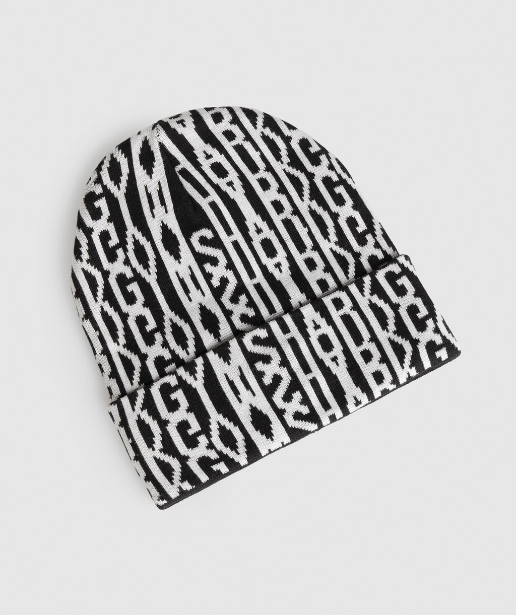 gymshark-reverse-jacquard-beanie-black-white-aw23