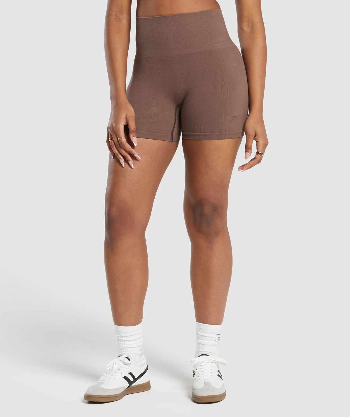 gymshark-ribbed-cotton-seamless-shorts-soft-brown-ss24