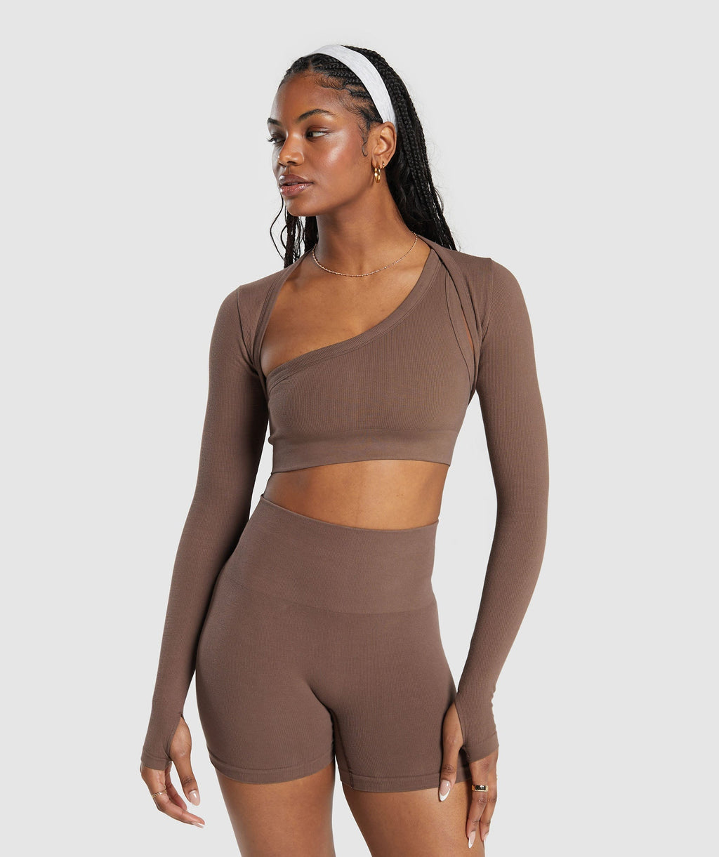 gymshark-ribbed-cotton-seamless-shrug-ls-tops-brown-ss24