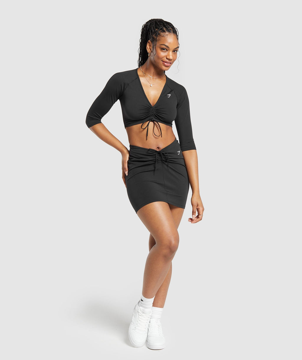 gymshark-ruche-3-4-sleeve-crop-top-black-ss24