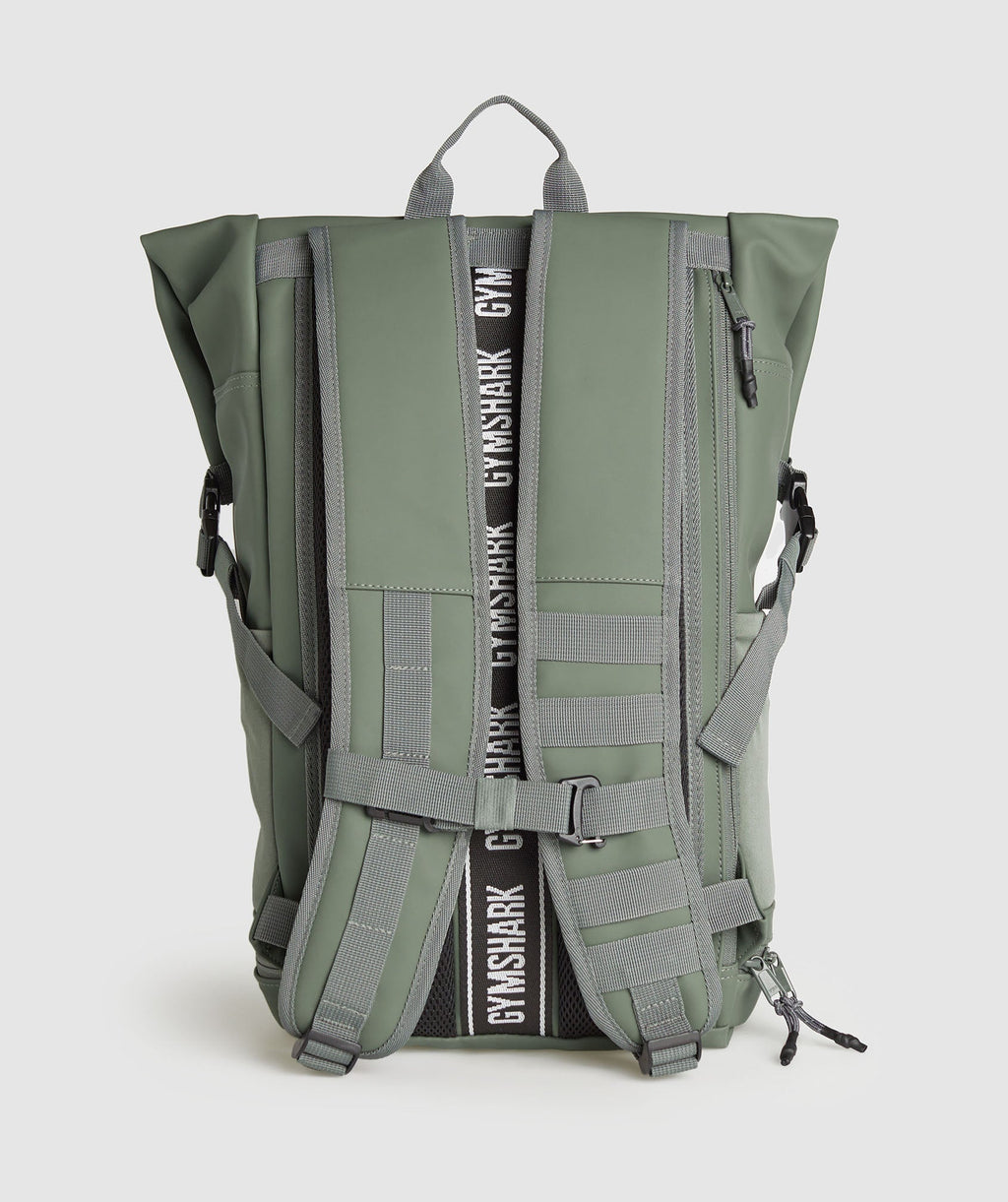 gymshark-sleek-backpack-roll-top-dusk-green-aw23