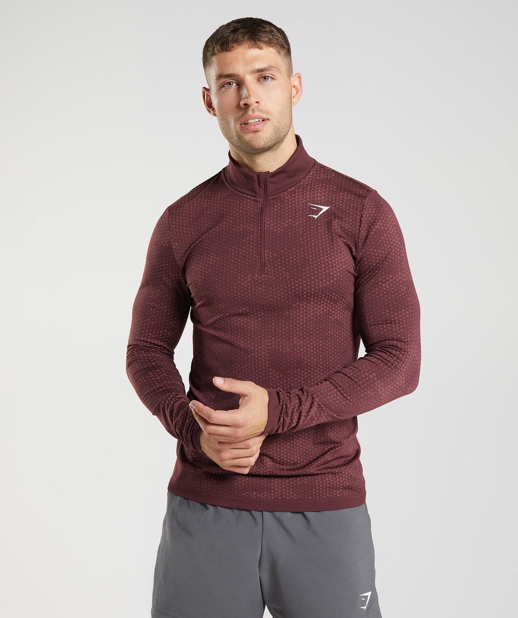 gymshark-sport-seamless-1-4-zip-baked-maroon-rosewood-red-aw22