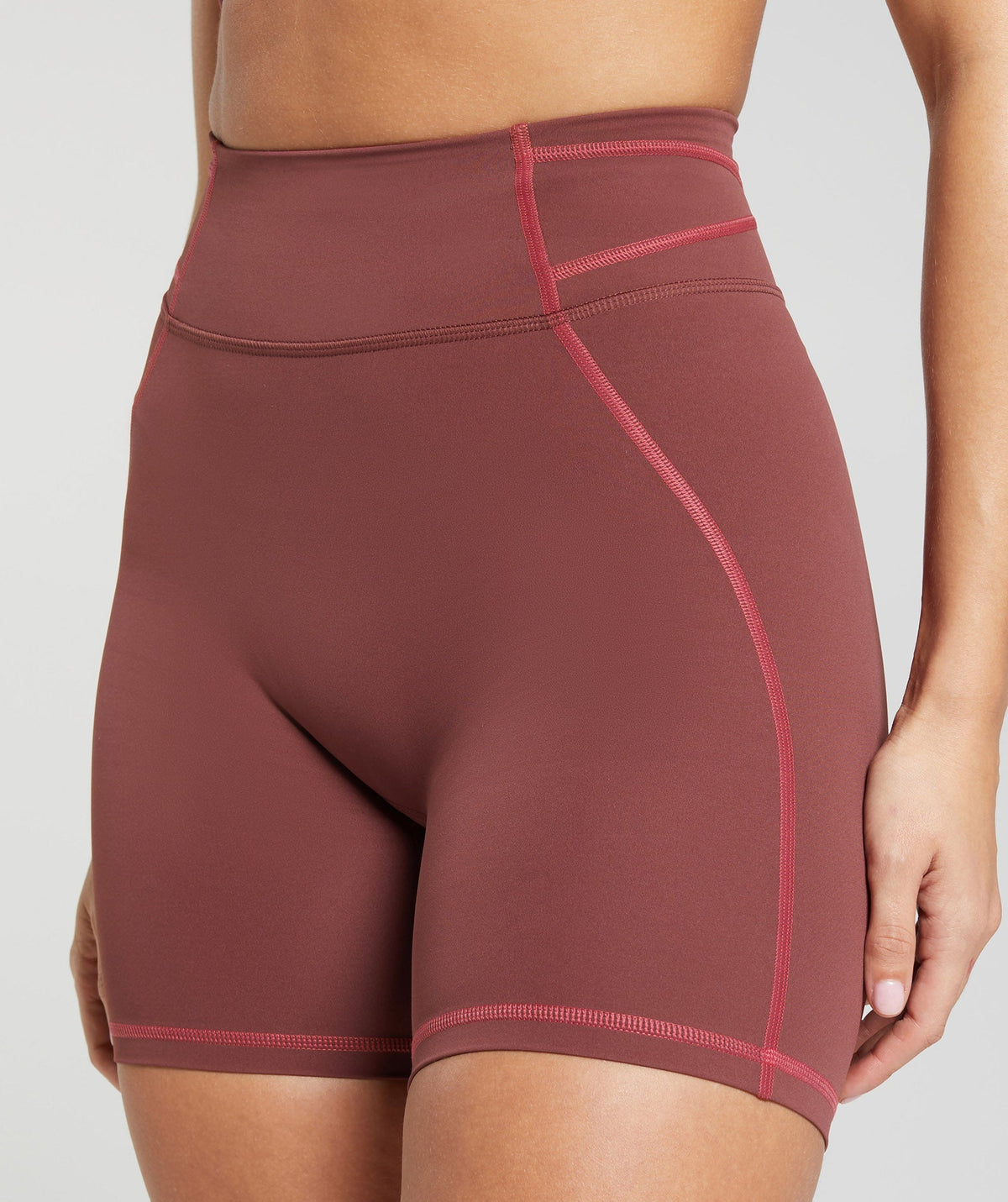 gymshark-stitch-feature-shorts-burgundy-brown-ss24