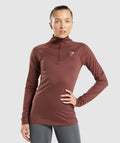gymshark-training-1-4-zip-cherry-brown-ss22