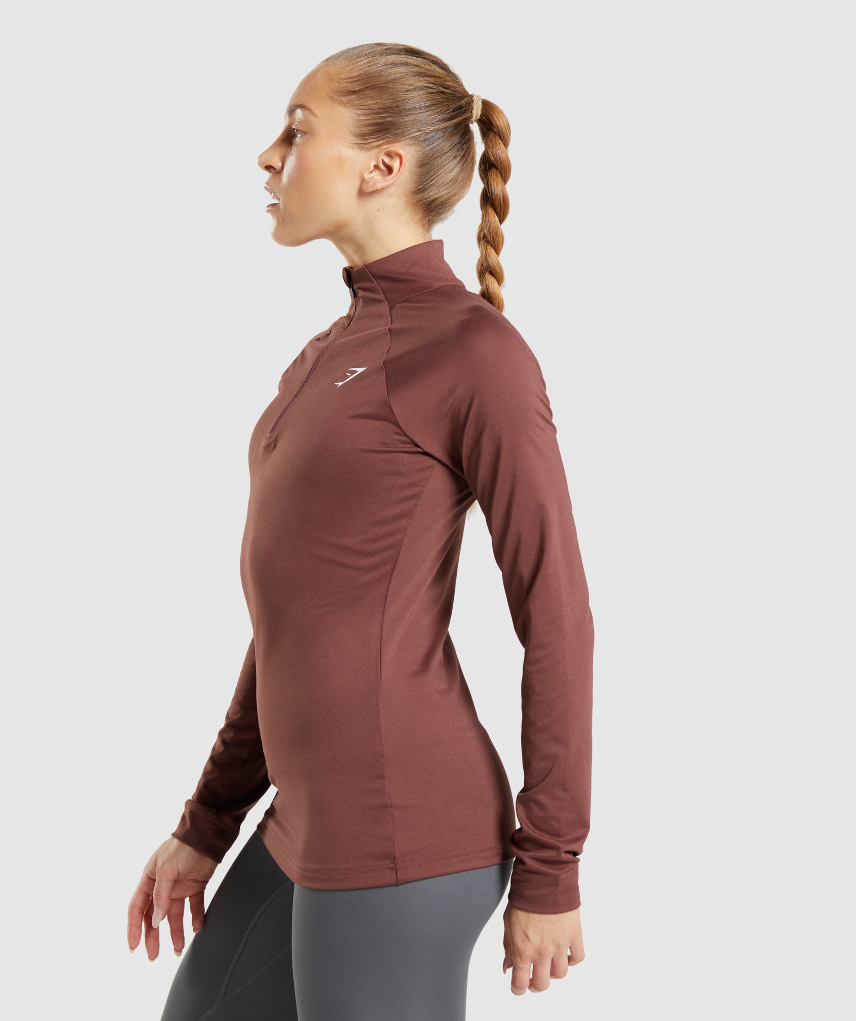 gymshark-training-1-4-zip-cherry-brown-ss22