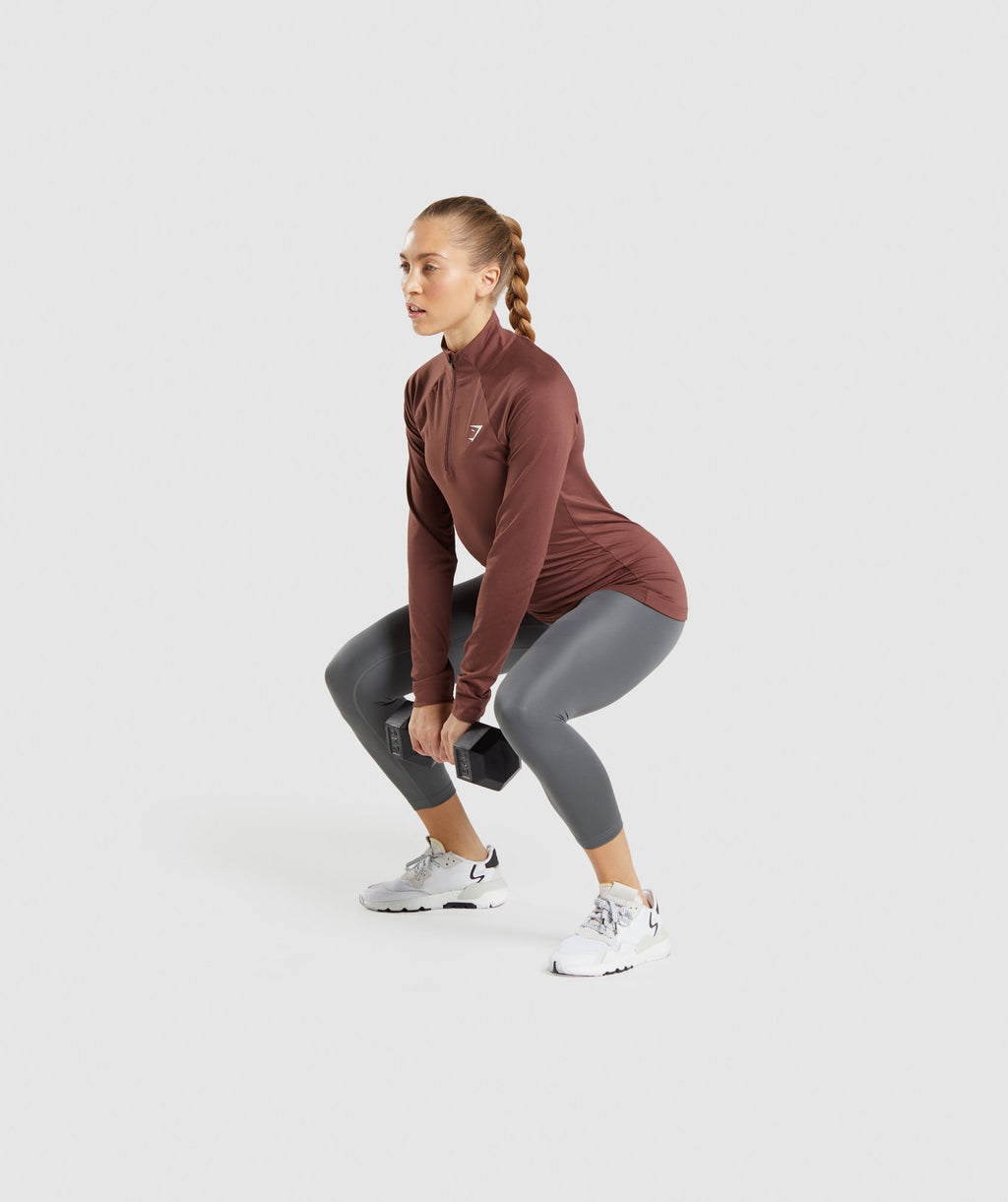 gymshark-training-1-4-zip-cherry-brown-ss22