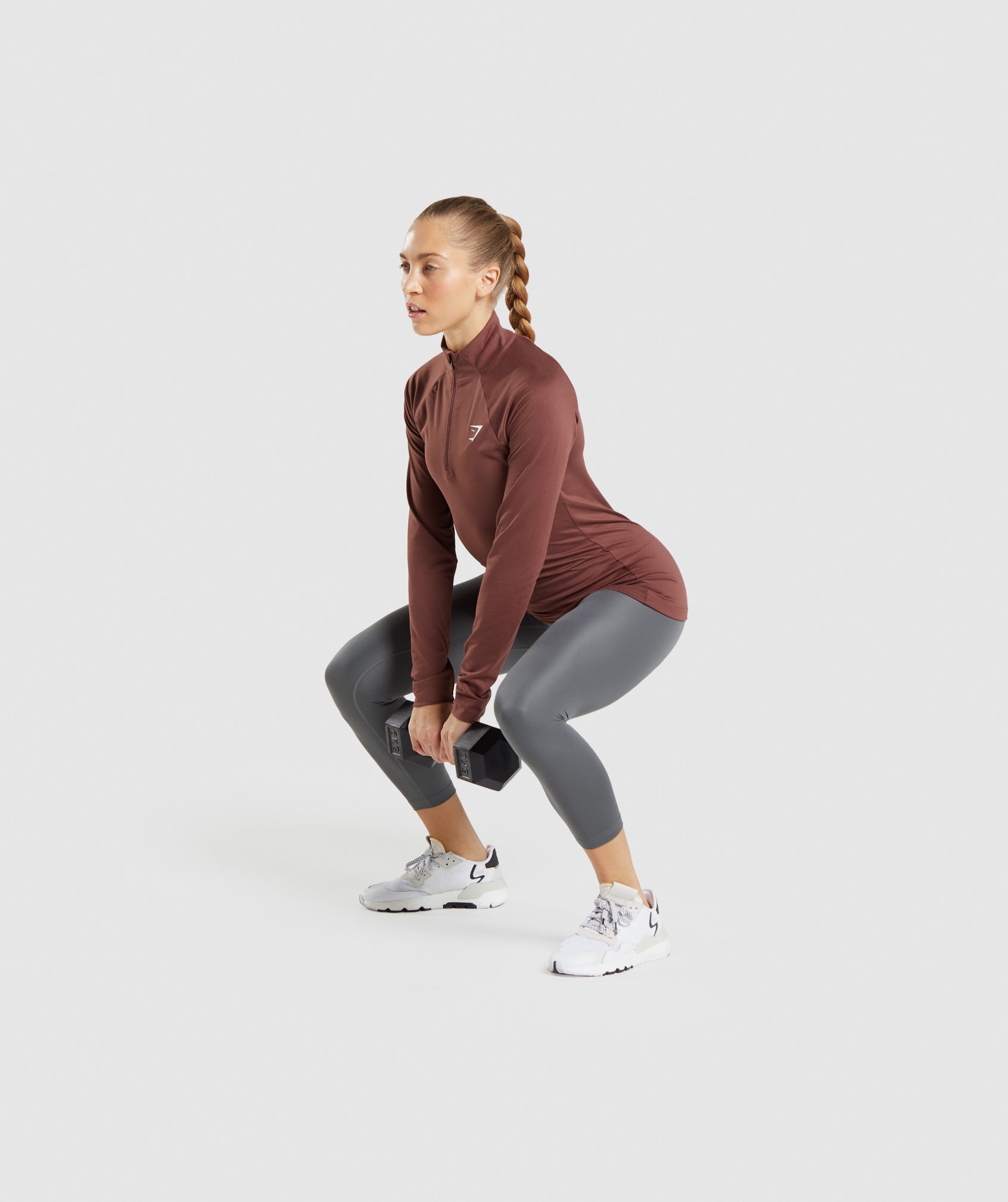 gymshark-training-1-4-zip-cherry-brown-ss22