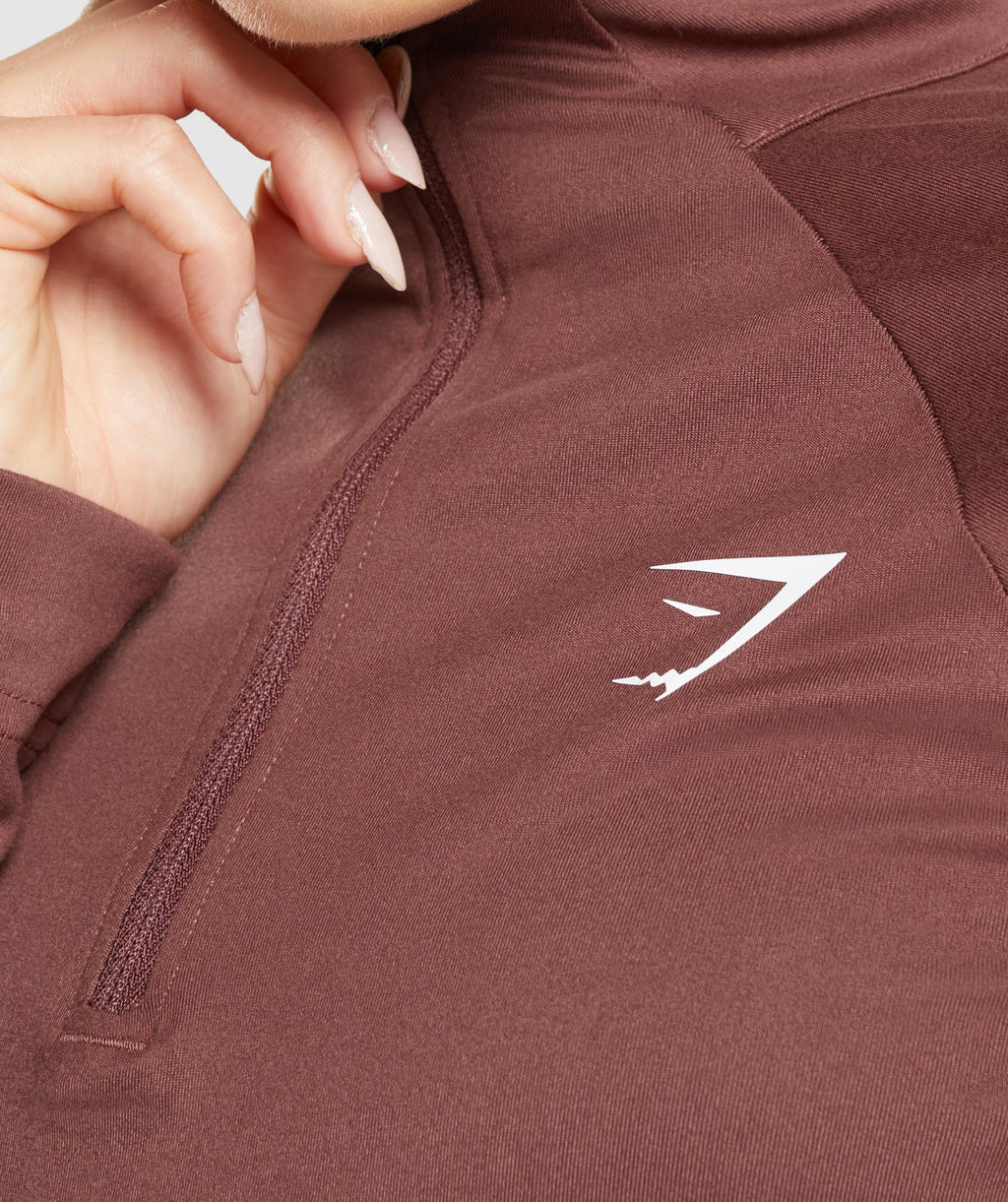gymshark-training-1-4-zip-cherry-brown-ss22