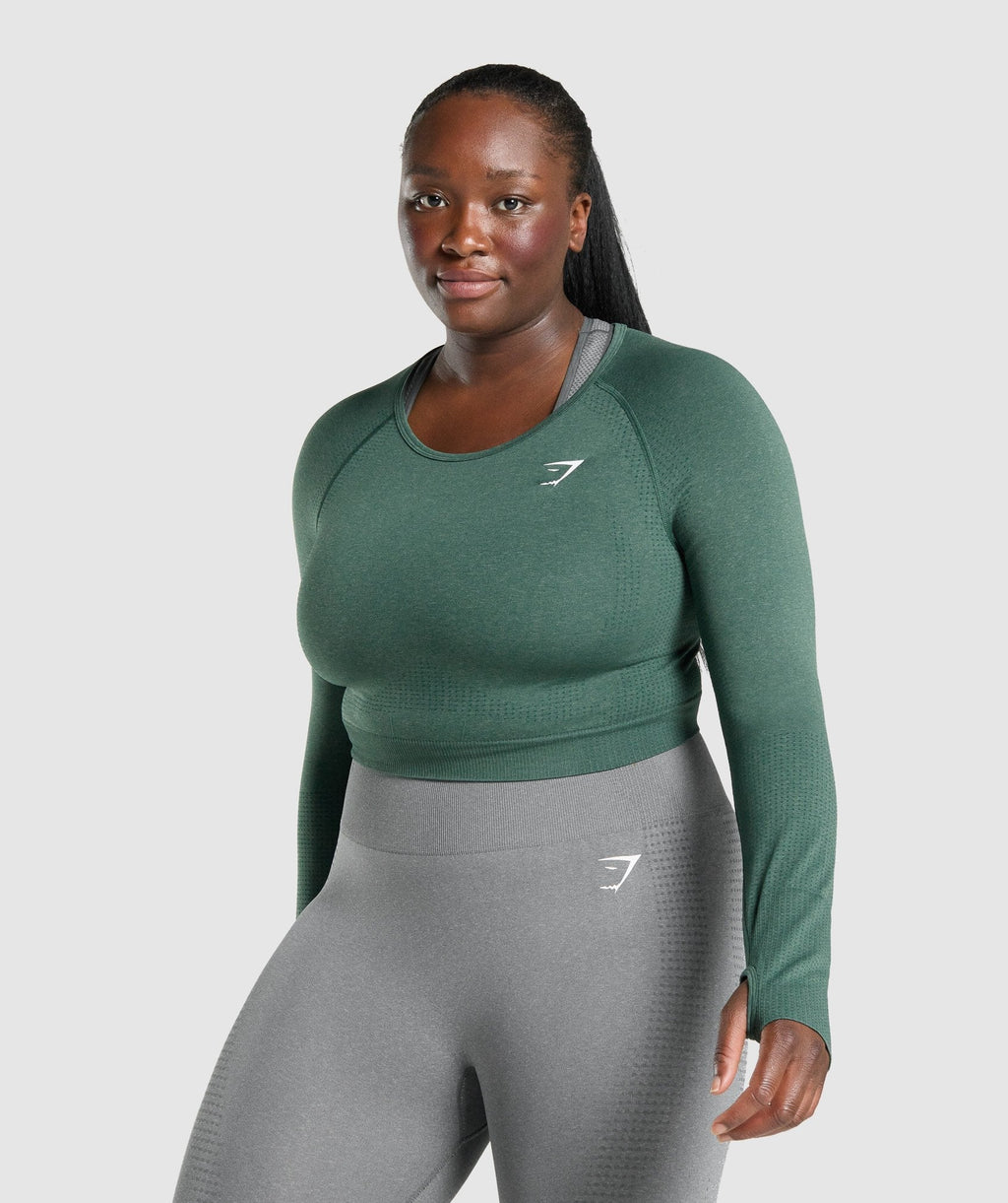 gymshark-vital-seamless-long-sleeve-crop-top-dark-green-marl-logo