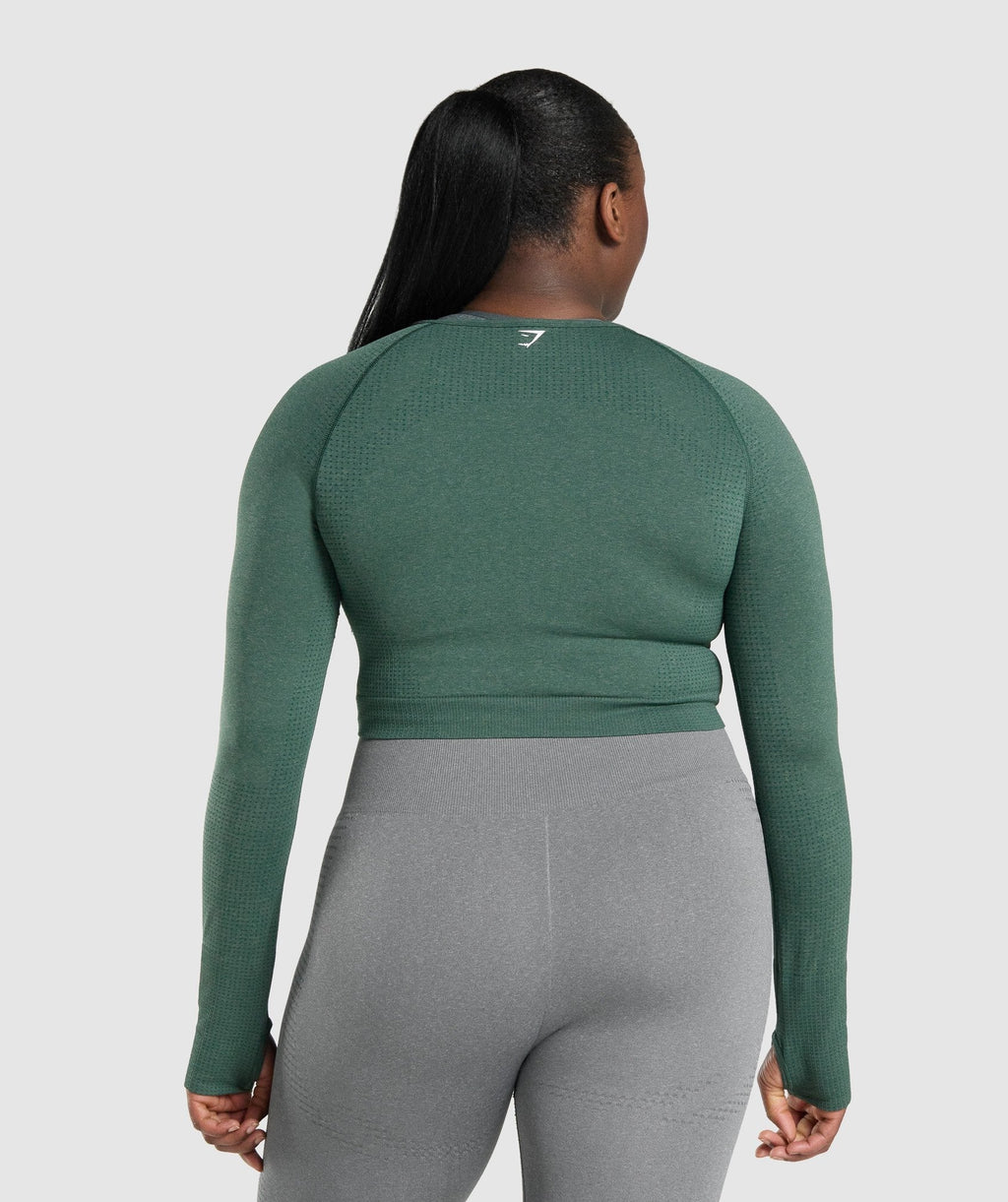 gymshark-vital-seamless-long-sleeve-crop-top-dark-green-marl-logo