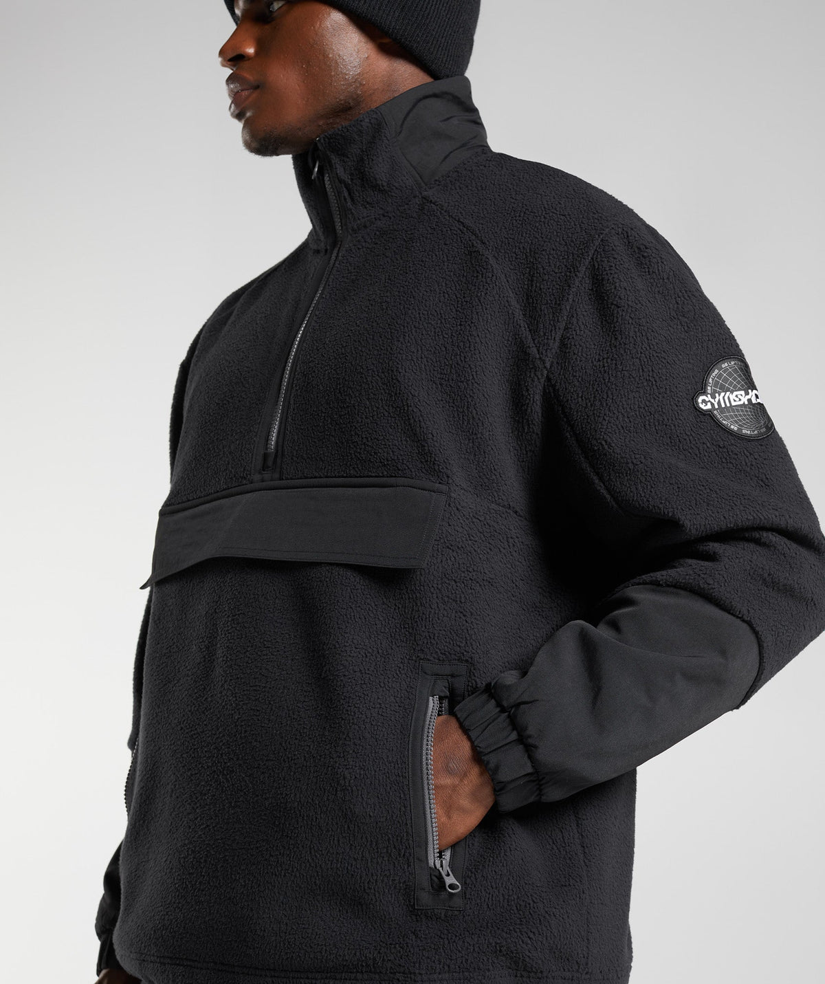 gymshark-vibes-fleece-1-4-zip-black-ss23
