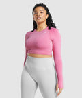 gymshark-vital-seamless-long-sleeve-crop-top-pink-marl-white-logo