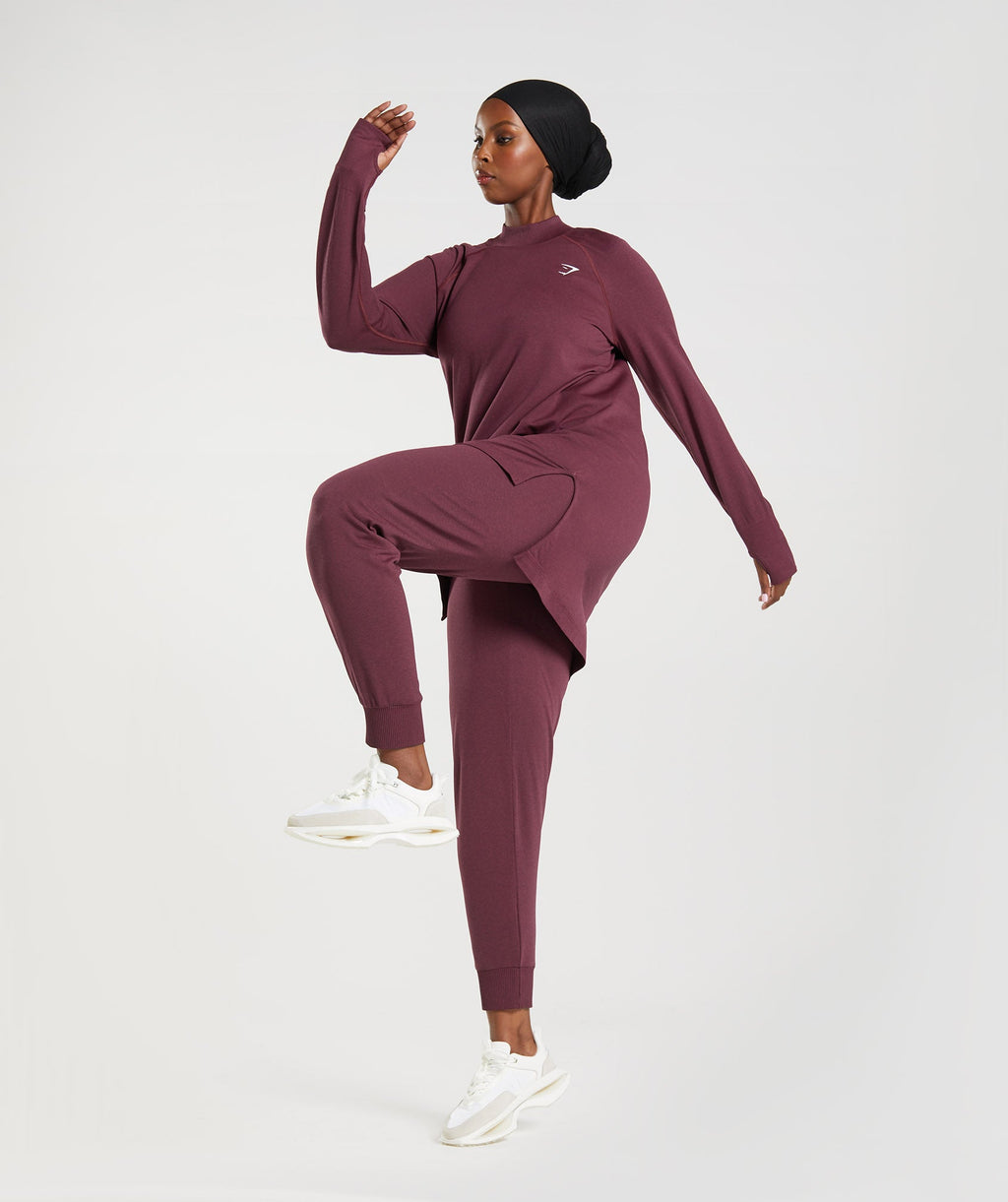 gymshark-vital-seamless-2-0-joggers-baked-maroon-marl-aw22