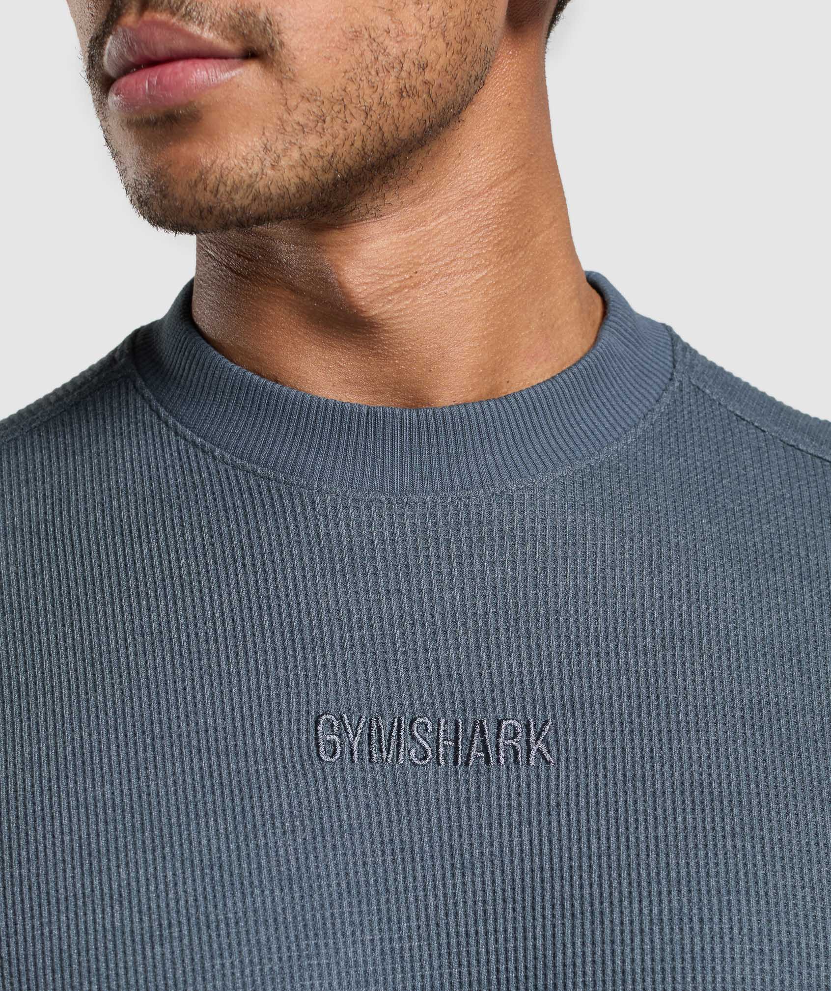 gymshark-waffle-oversized-t-shirt-titanium-blue-ss25