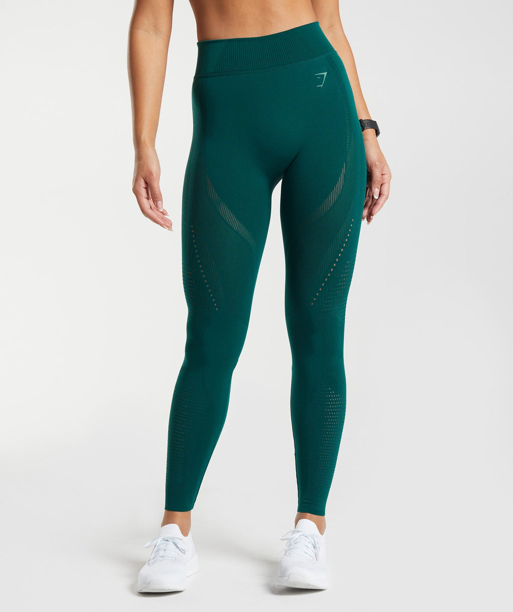 gymshark-warp-knit-leggings-woodland-green-aw22