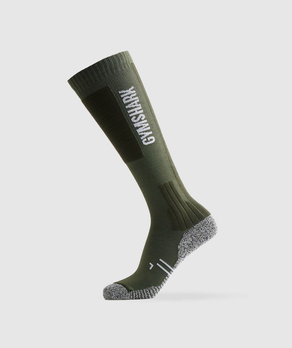 gymshark-weightlifting-sock-olive-green-aw22