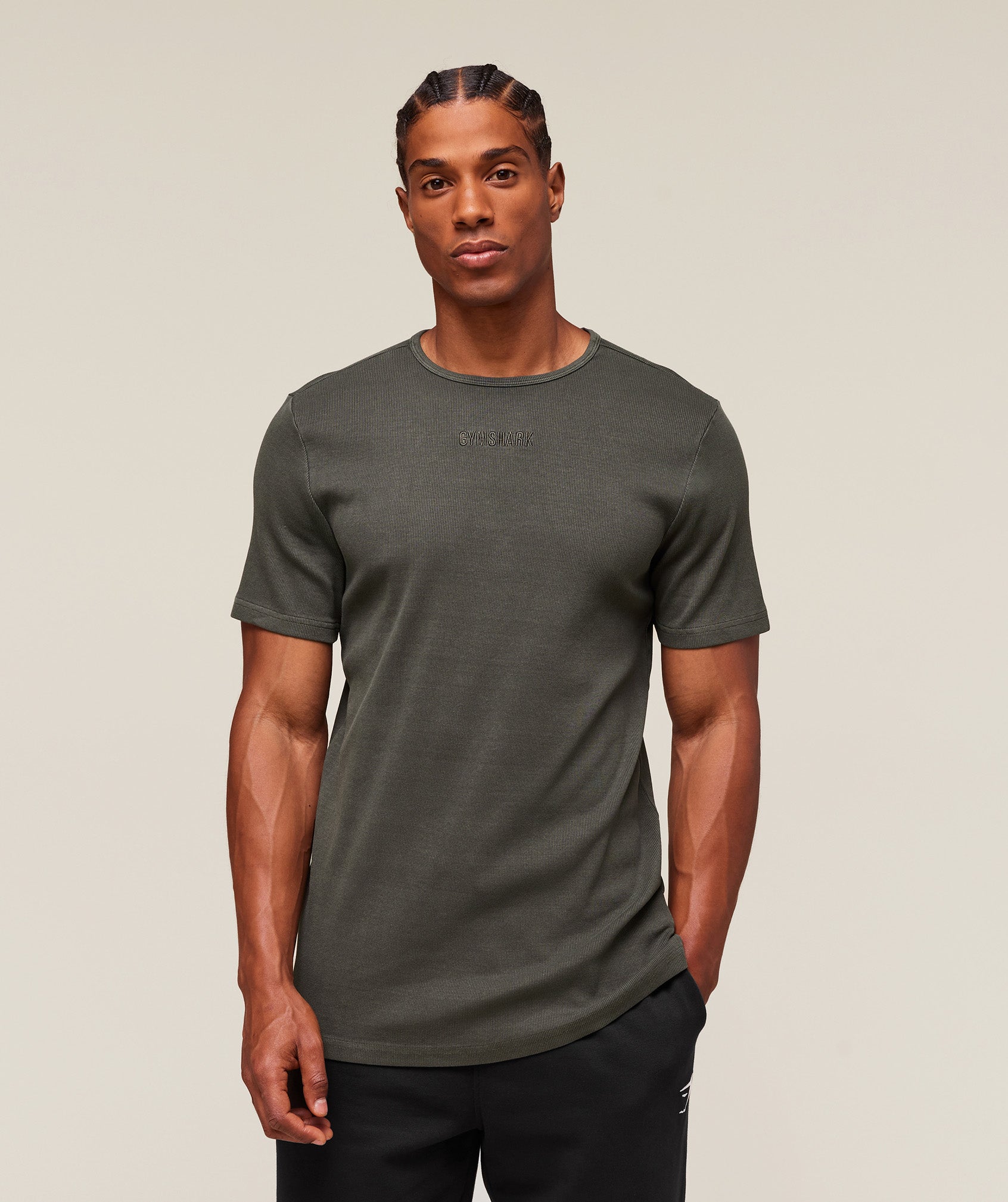 gymshark-premium-washed-ribbed-t-shirt-ss-tops-green-ss25