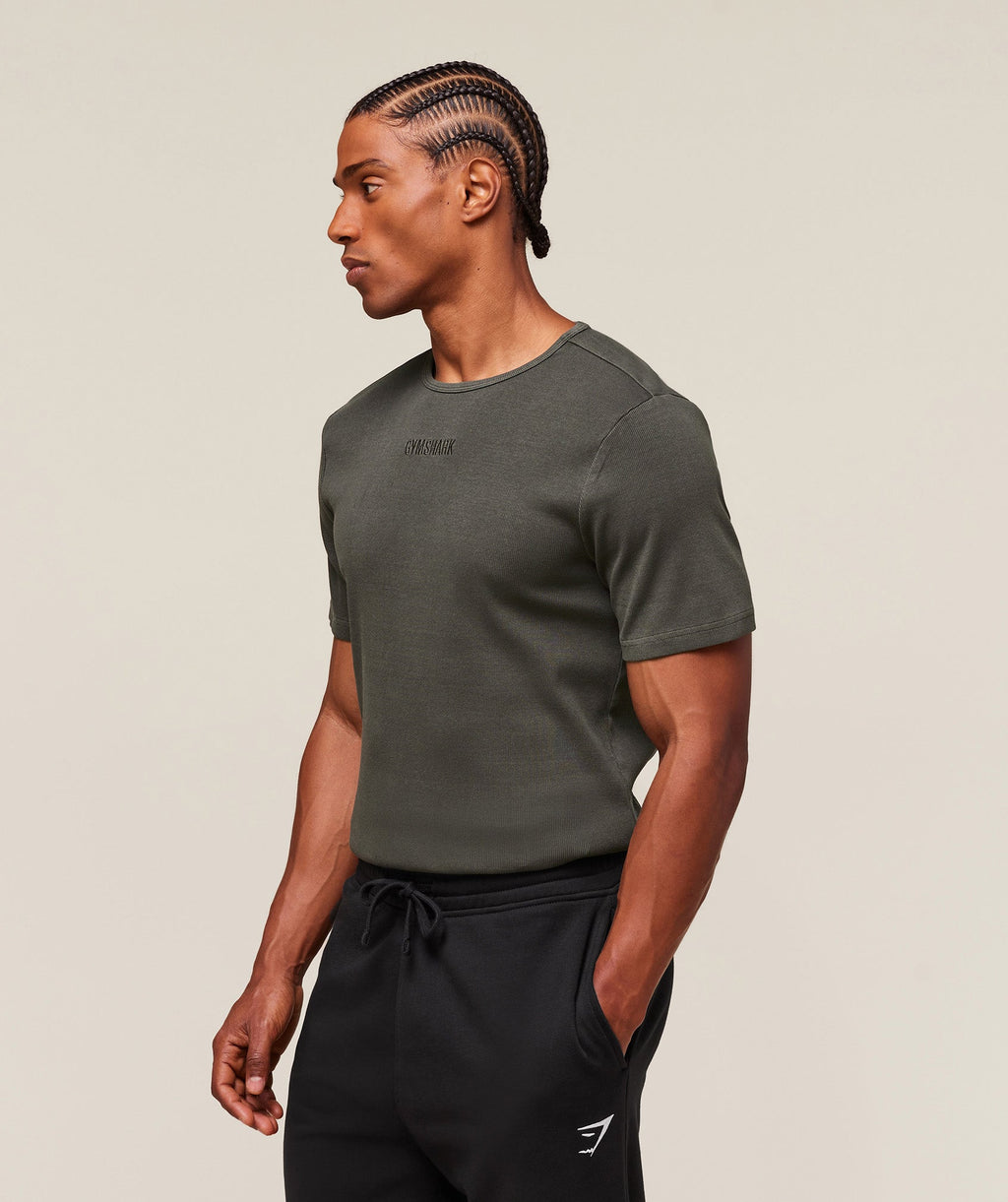 gymshark-premium-washed-ribbed-t-shirt-ss-tops-green-ss25