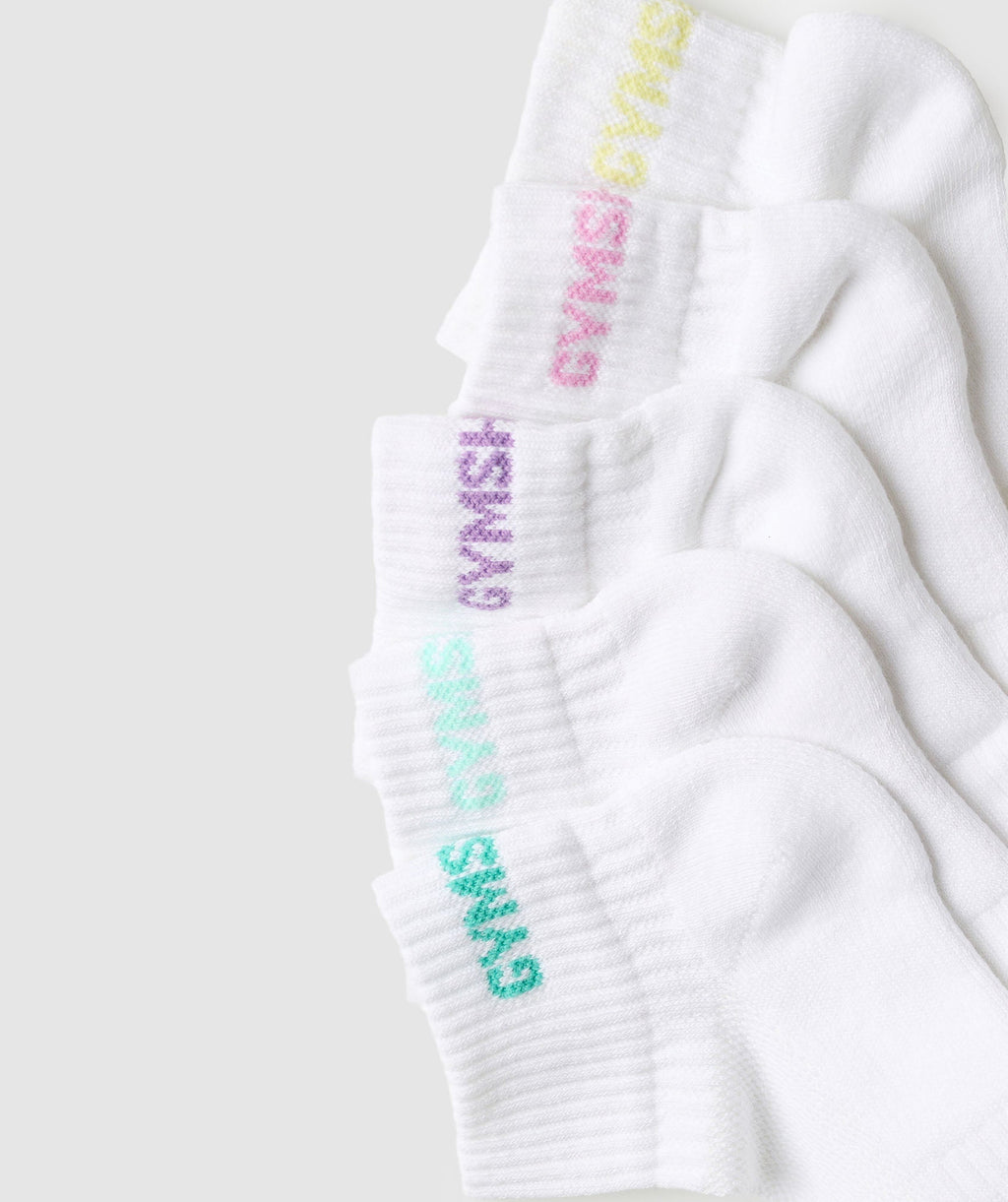 gymshark-quarter-socks-5pk-yellow-pink-tropical-turquoise-turquoise-purple-ss25