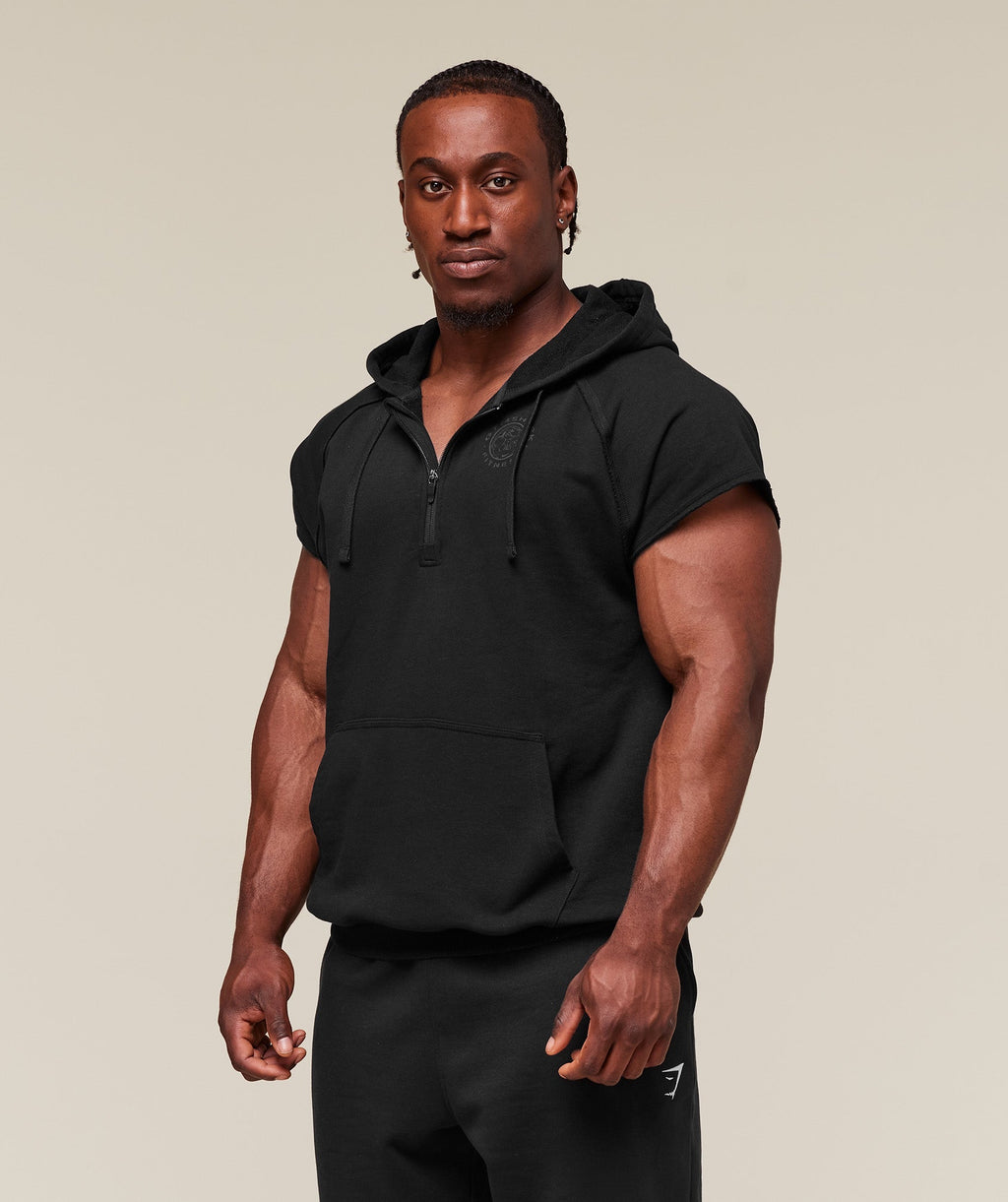 gymshark-legacy-1-4-zip-cap-sleeve-hoodie-black-aw24