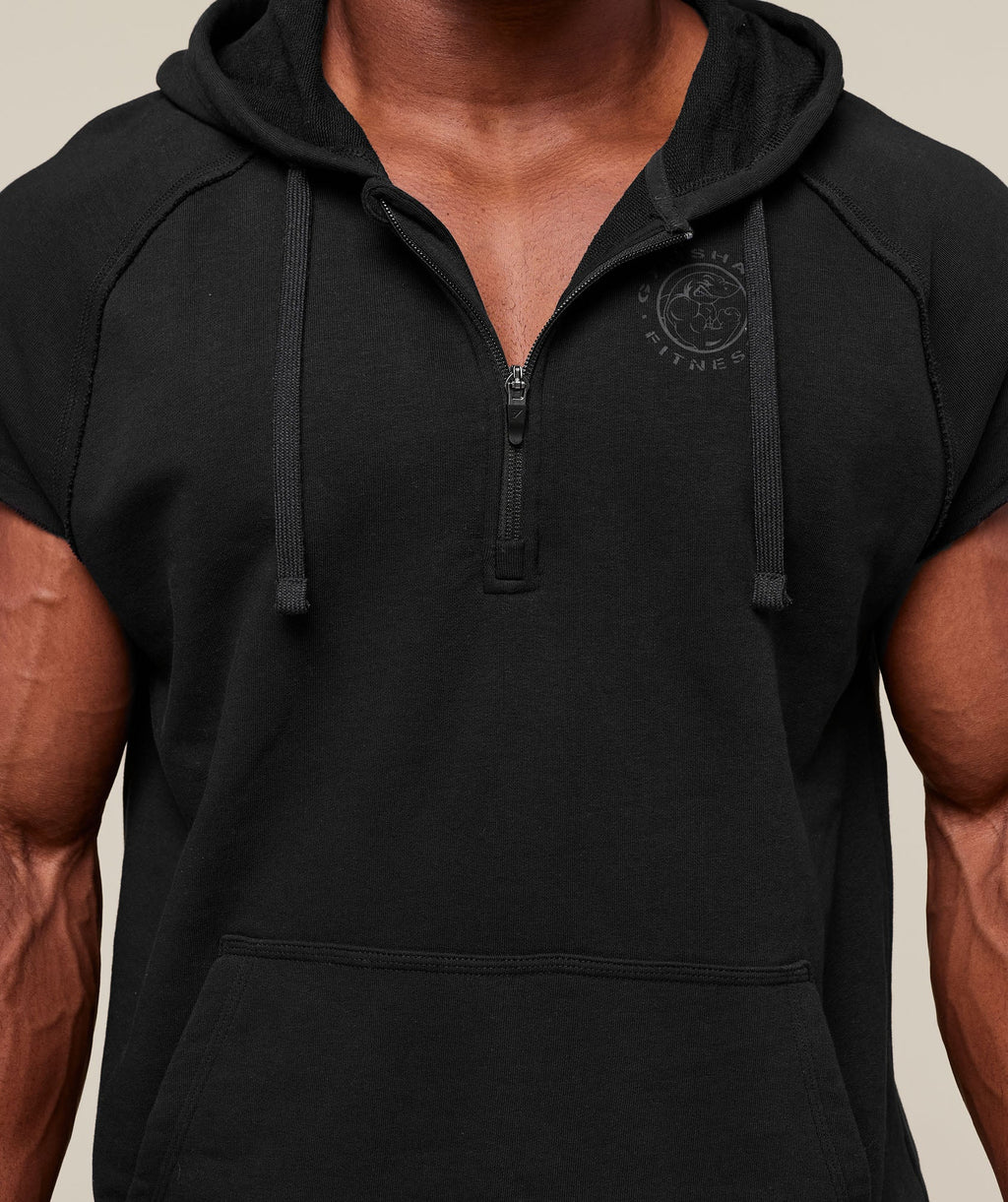 gymshark-legacy-1-4-zip-cap-sleeve-hoodie-black-aw24