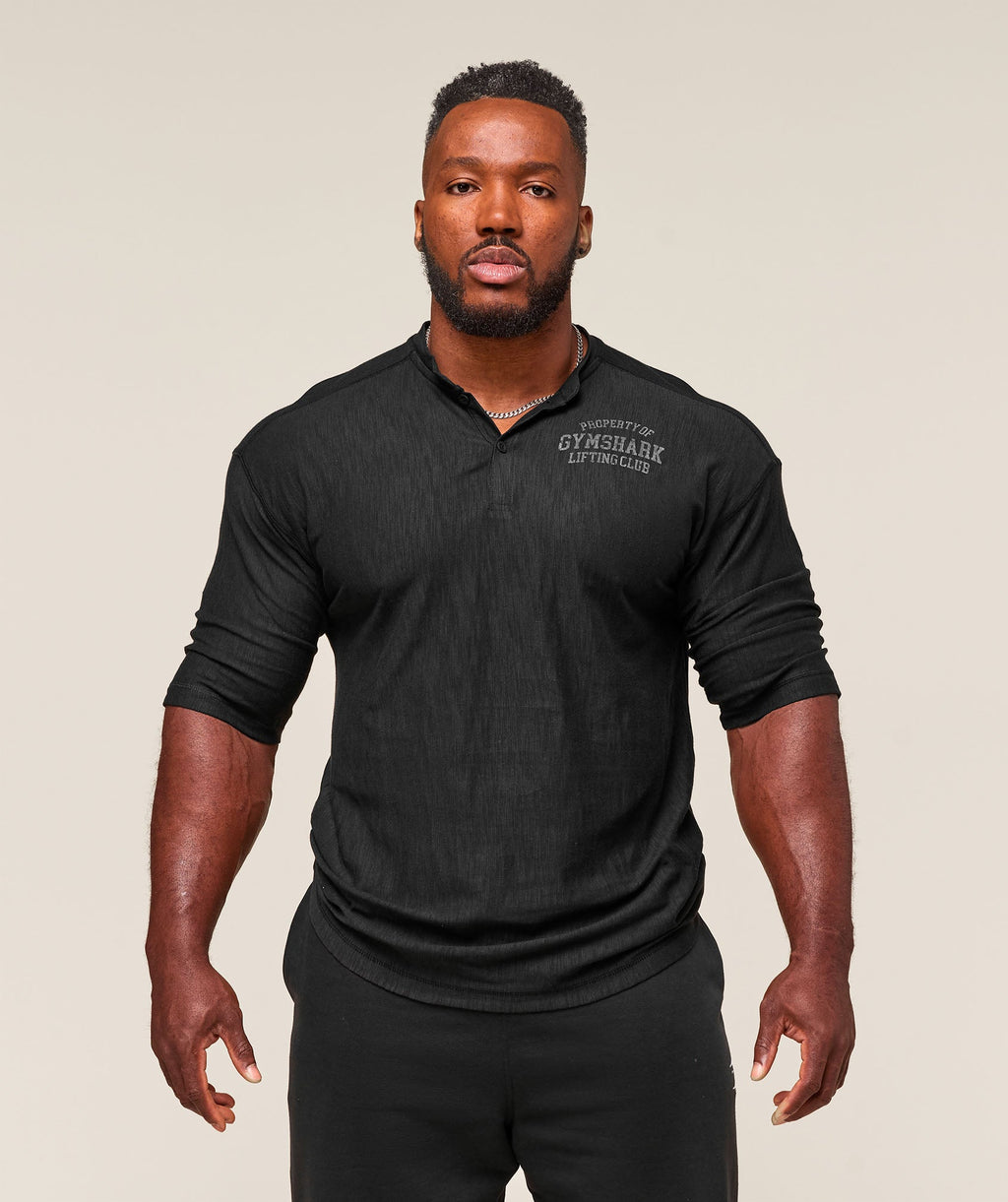 gymshark-lightweight-slub-textured-3-4-henley-ls-tops-black-ss25