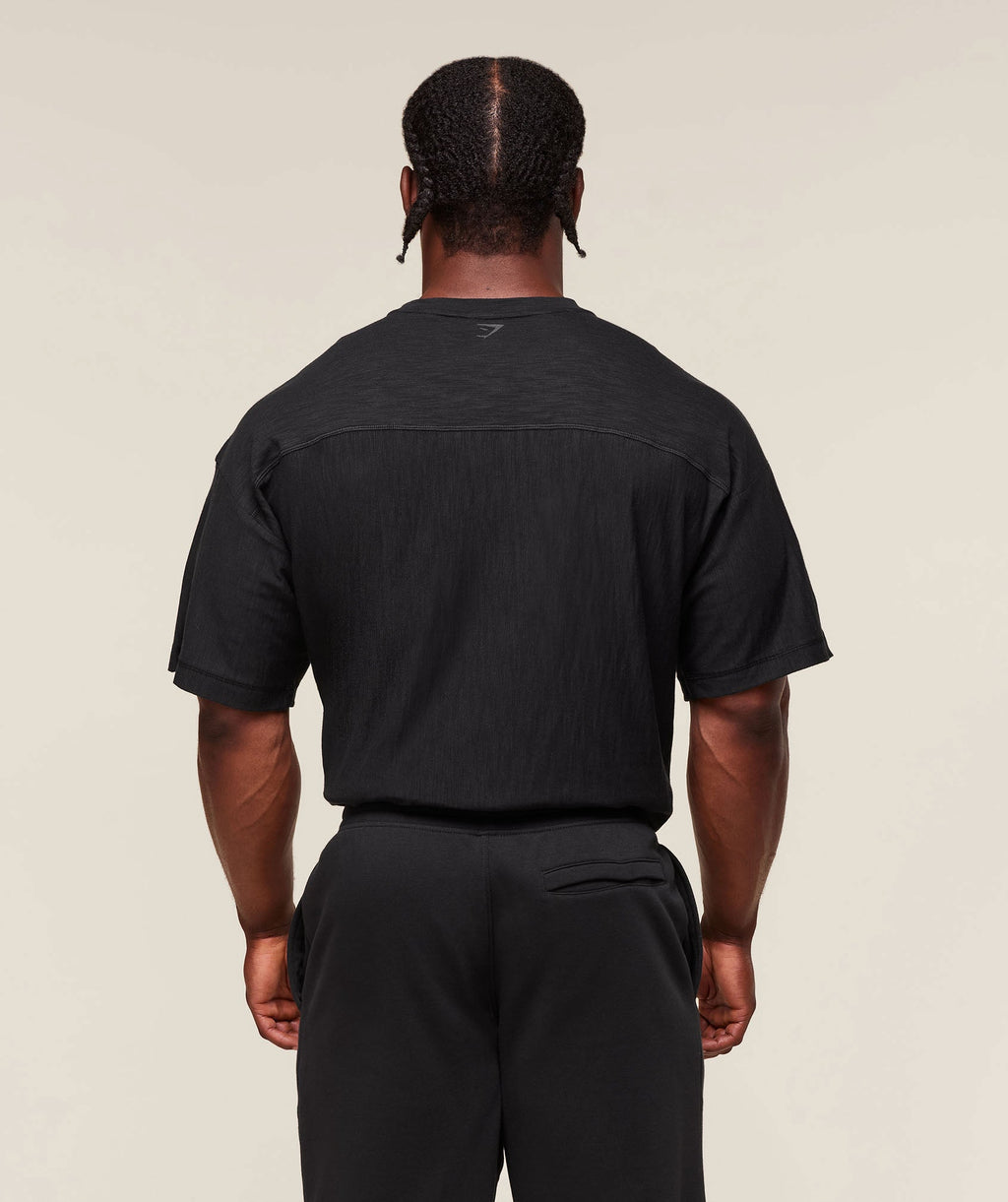 gymshark-lightweight-slub-textured-t-shirt-ss-tops-black-ss25