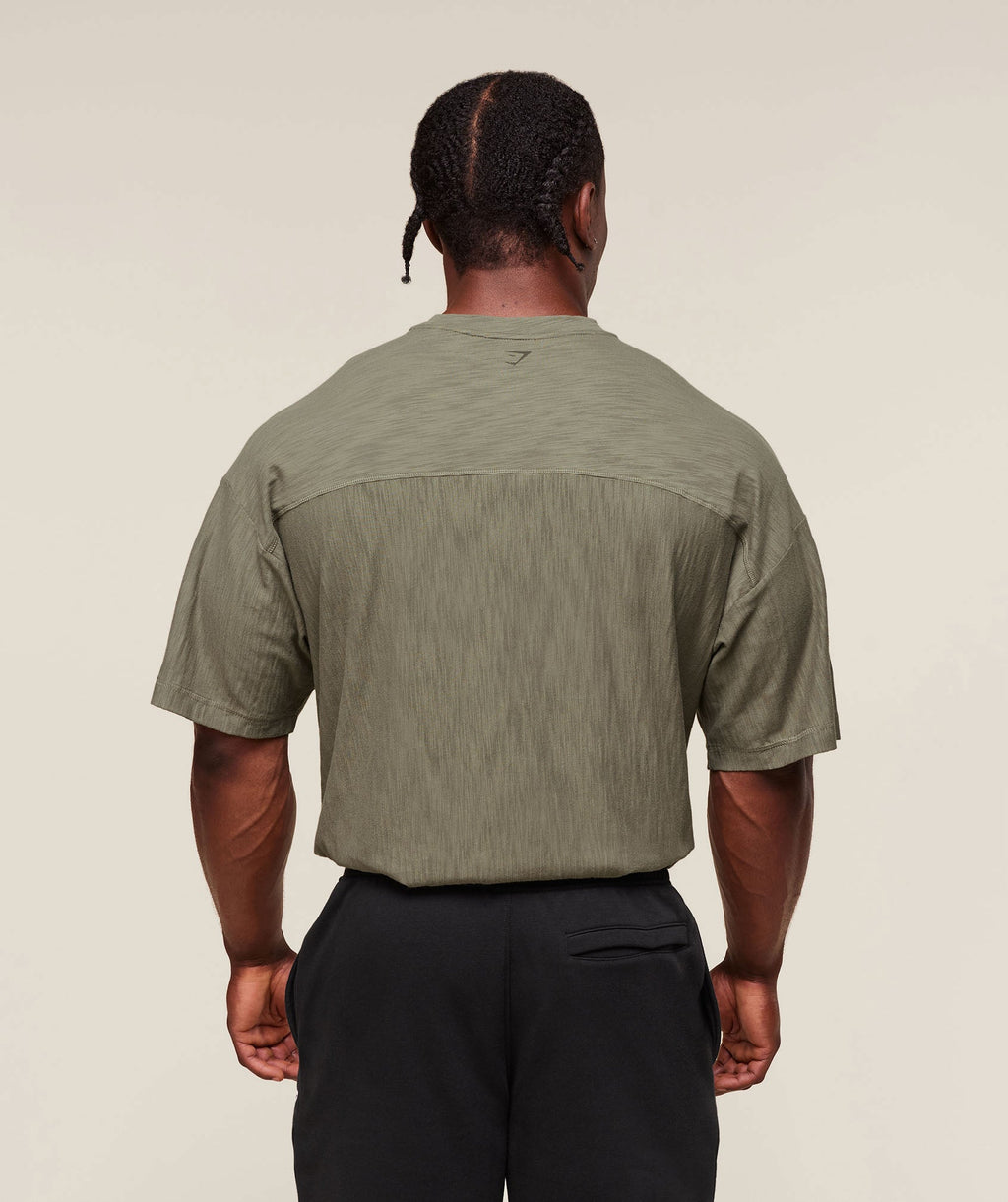 gymshark-lightweight-slub-textured-t-shirt-ss-tops-green-ss25