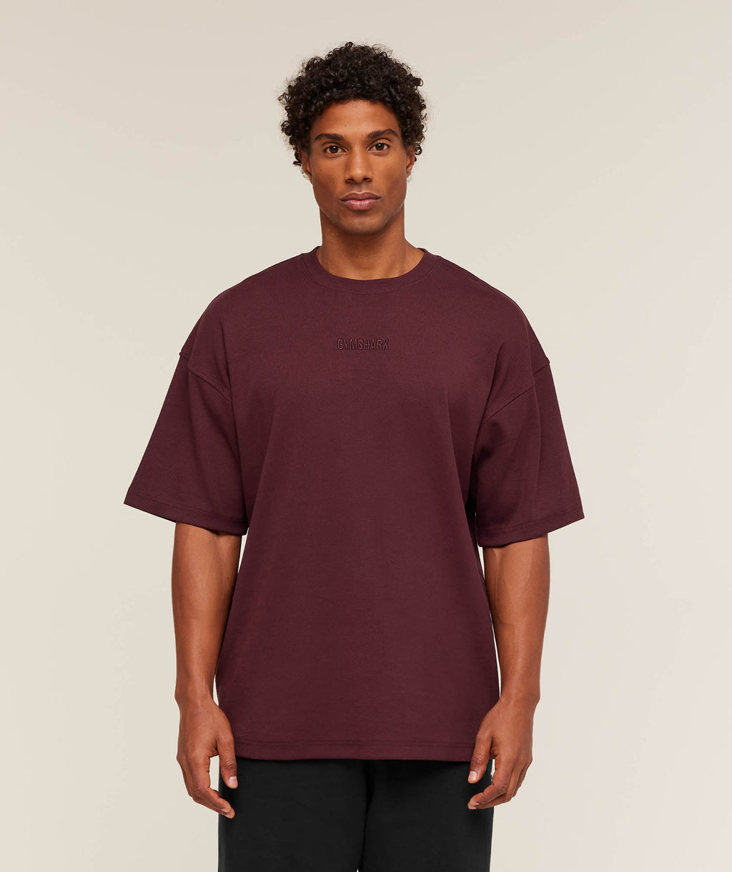 gymshark-oversized-premium-ribbed-t-shirt-ss-tops-brown-aw25
