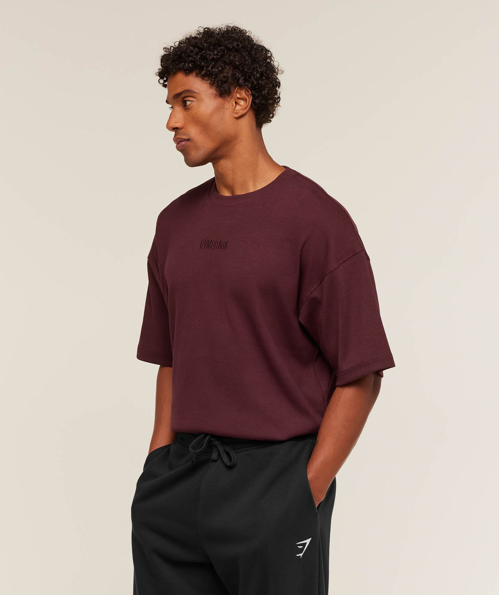 gymshark-oversized-premium-ribbed-t-shirt-ss-tops-brown-aw25