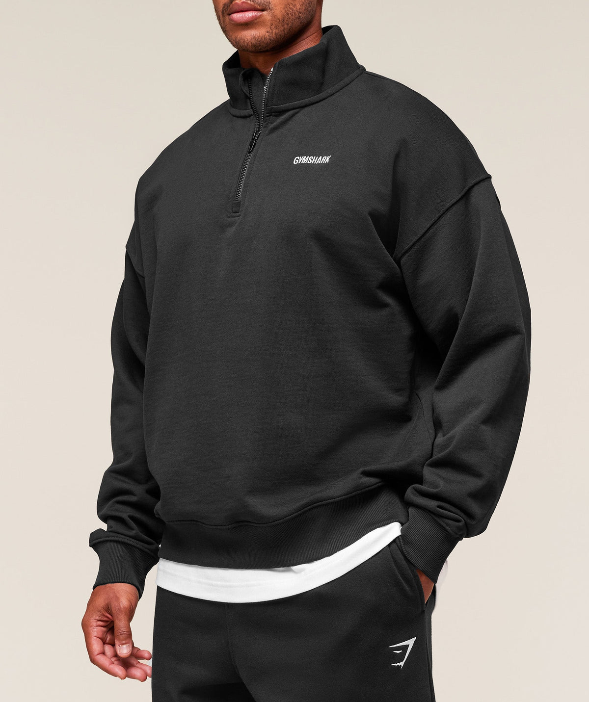 gymshark-rest-day-sweats-1-4-zip-black-aw22