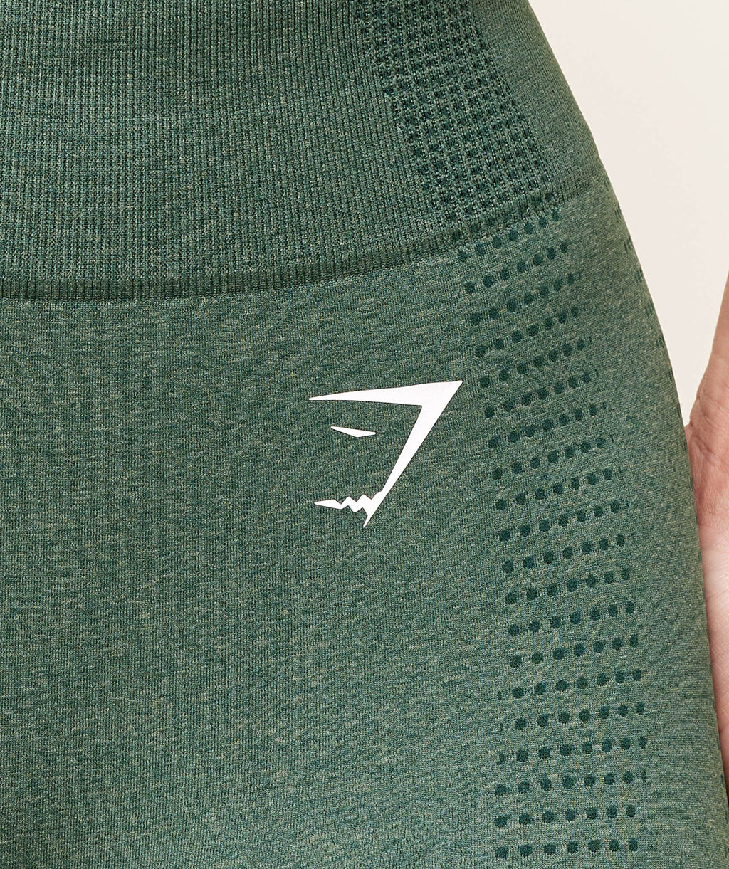 gymshark-vital-seamless-shorts-dark-green-marl-logo