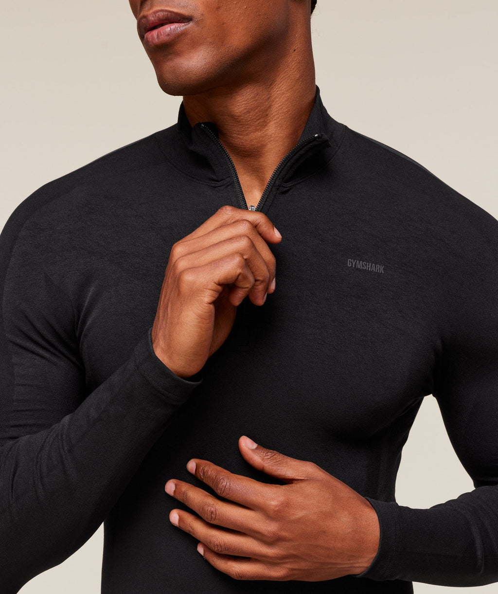 gymshark-everywear-warp-knit-polo-1-4-zip-ls-tops-black-ss24