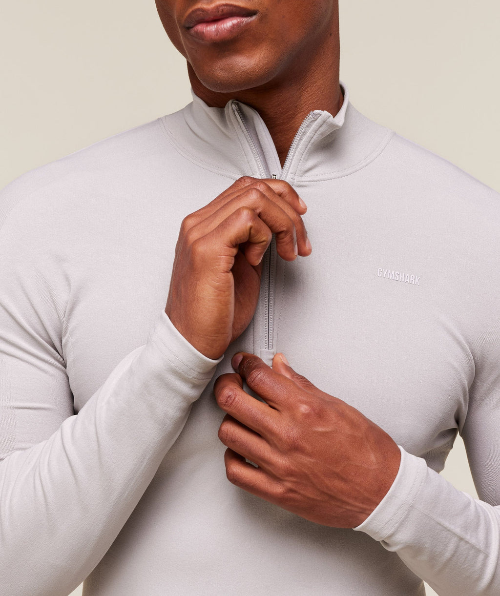 gymshark-everywear-warp-knit-polo-1-4-zip-ls-tops-grey-ss24